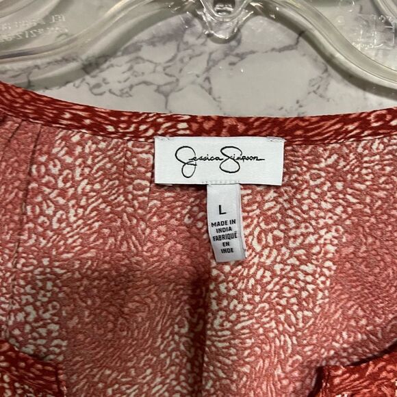 Jessica Simpson Women's Long Sleeve V-Neck Blouse Orange Size L $60 - Picture 3 of 9